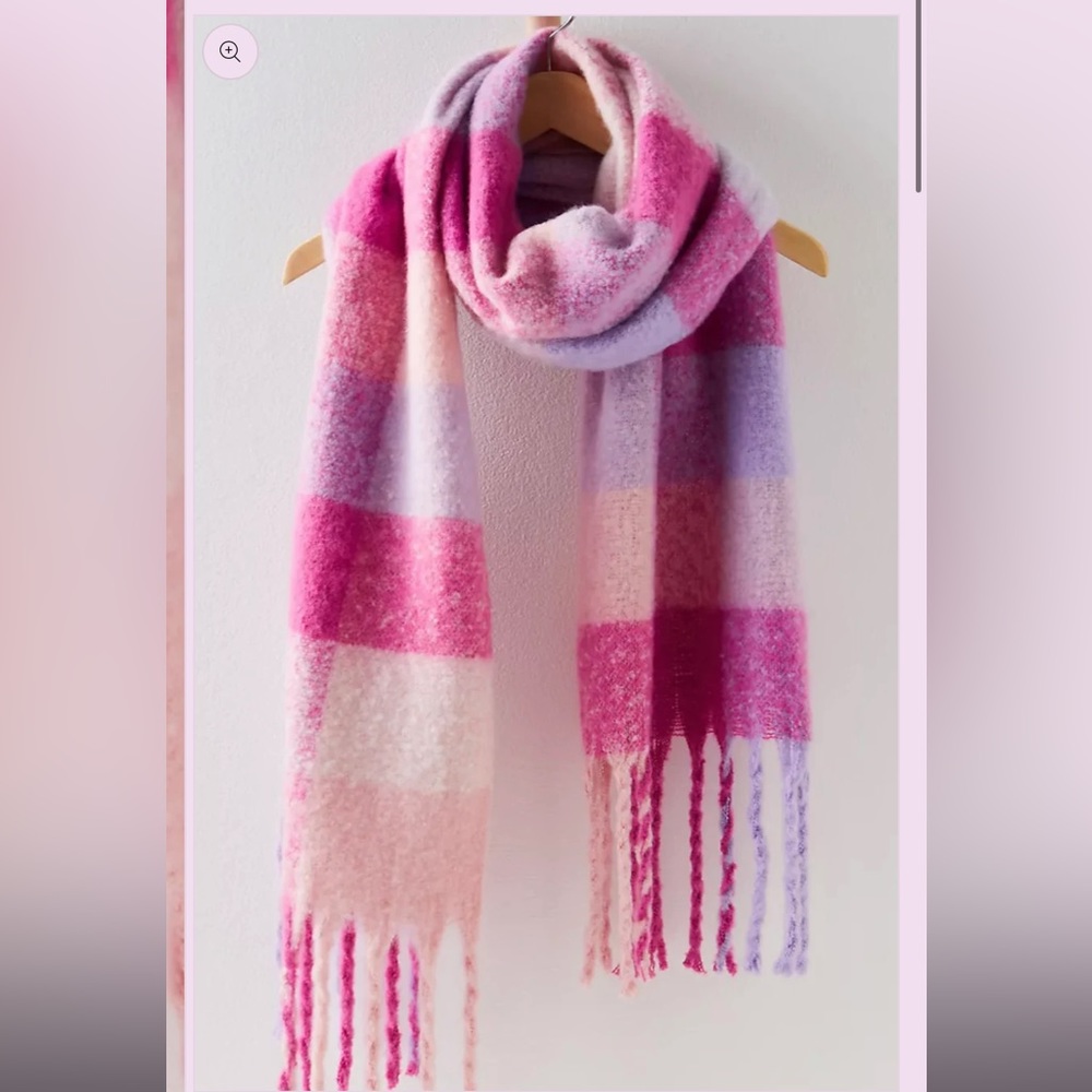 Free People Plaid Chunky Knit Scarf